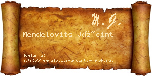 Mendelovits Jácint névjegykártya